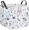 LANGYASHAN Square Storage Baskets, Waterproof Canvas Children Laundry Nursery Hamper for Shelves, Toy Organizer