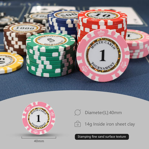 Premium Numbered Poker Chips for Card Board Game, for Texas Hold'em, Blackjack, Card Club or Late Night Poker Games.
