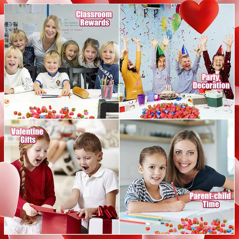 Valentine Mini Erasers for Kids, 240 Pcs Valentine's Day Heart Erasers for Party Supplies