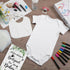 Chuarry 43 8 8 2 10 16 Pcs DIY Baby Bibs Decorating Kit Bodysuits Pcs Ply White Bibs Fabric Markers Stencils Baby