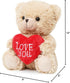12 inch Valentines Day Teddy Bear Stuffed Animals Gift with Love You Plush Gift for Girlfriend Mother Her Him Birthday
