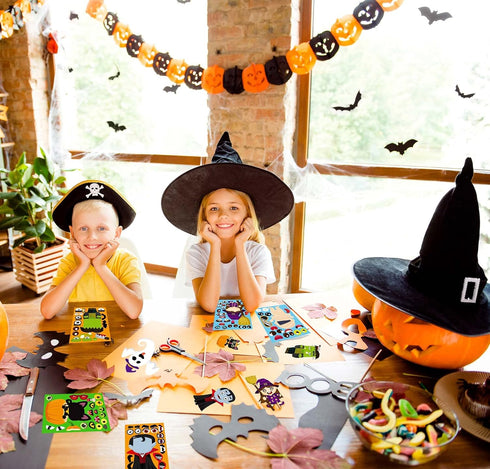 32PCS Halloween Stickers for Kids, Make a Face Stickers, Jack-O-Lantern Cute Arts and Crafts