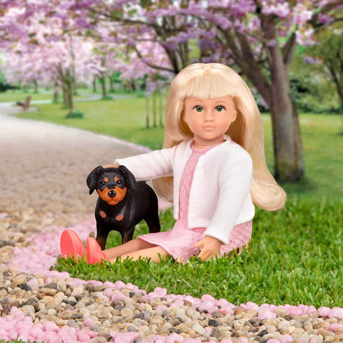 Lori – Mini Doll & Toy Dog – 6-Inch Doll & Pinscher Pup – Play Set with Outfit, Animal & Accessories – Playset for Kids – 3 Years + – Nadine & Nix