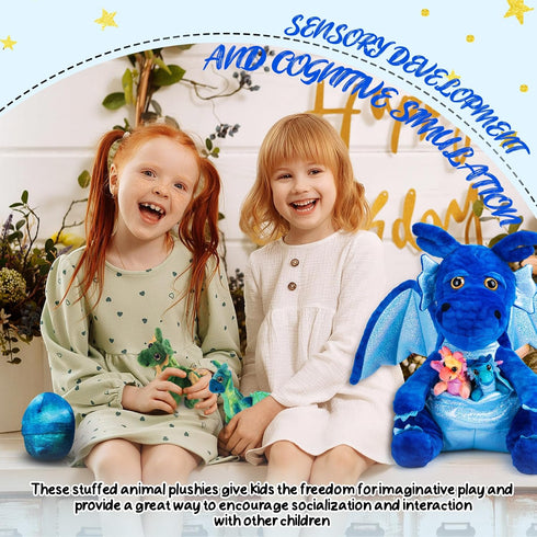 7 Set 15.75'' Mommy 4 2 Arrowbash Pcs Dragon Family Plush Toys Gift Large Dragon Stuffed Animal with Baby Dragons