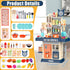 Playset Set 3 4 5 Play Kitchen for Toddlers, Kids Kitchen Toddler Girl Toys with Cooking Stove Steam, Sink and Food