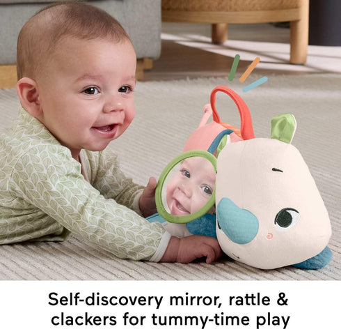 Tummy 0+ Fisher-Price Newborn Toy Planet Friends Time Roaming Rhino Plush with Sensory Activities for Babies Ages