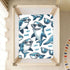 CZXW 52" 28" Funny Sharks Crib Sheets Fitted x Natural Cotton Soft & Breathable for Baby Crib Mattress