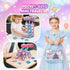 Windidi 2 3-5 4-8 8-12 Magnetic Tiles Princess Toys, Princess Castle Travel Magnetic Blocks with Metal Box & Dolls