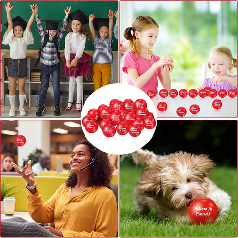Poen 120 1.57 Inch Pcs Motivational Stress Balls for Adults Bulk Stress Relief Balls Foam Squeeze Toys