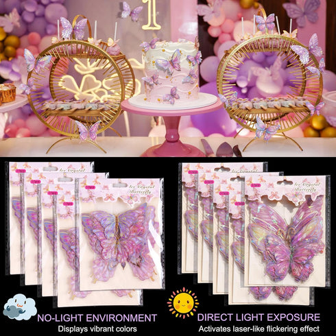 3D 50PCS (2.8"-3.9")- Butterfly Wall Decor - Removable PVC Butterflies Wall Stickers- Multi-Size DIY Removable Wall Art