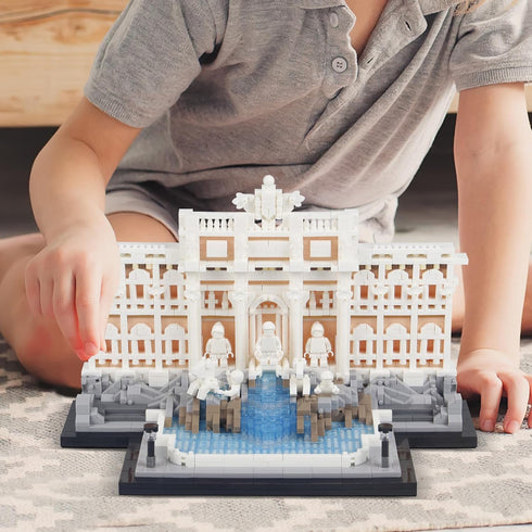 SAMYBLOCKS 2000pcs Set,Creative 14+ Trevi Fountain Archiecture Micro Mini Building Blocks Ideals Roman Landmark Model