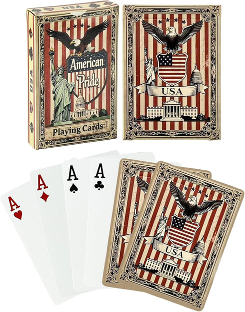 250th American Anniversary Themed Playing Cards, Standard Index, Premium Plastic Waterproof Poker Cards Including
