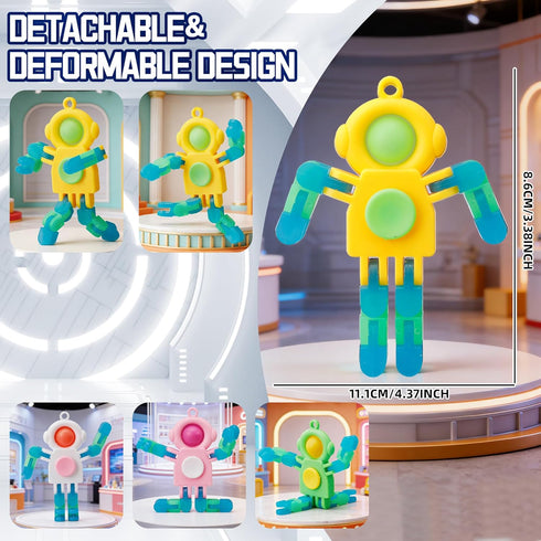 JHXXXL 18pcs Party Favors - Astronaut Fidgets Spinner Keychain Robot,Goodie Bags Treasure Box Toys for Classroom