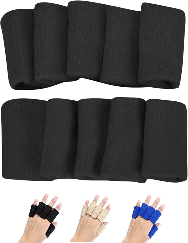 BodyMoves 10 Finger Brace Splint Sleeve - Thumb Support Protector Cushion, Elastic Breathable Stabilizers
