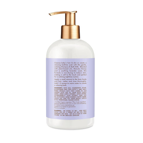13 oz SheaMoisture Baby Shampoo & Bath Milk Manuka Honey & Lavender for Delicate Hair and Skin Nighttime Skin and Hair