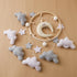 GOODMOM Nordic Boho Baby Crib Bell - Moon & Stars Felt Nursery Decor, Neutral Minimalist Baby Room Hanging Ornament