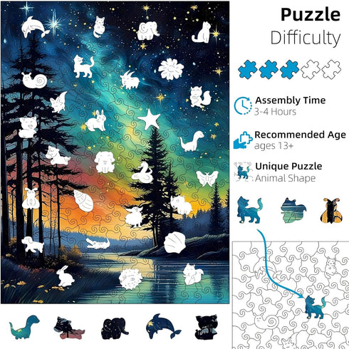 Jazcimdo (11.2 14.1in, 270pcs) Wooden Puzzles for Adults, Unique Animal Shaped Wooden Jigsaw Puzzles for Adults, Wood