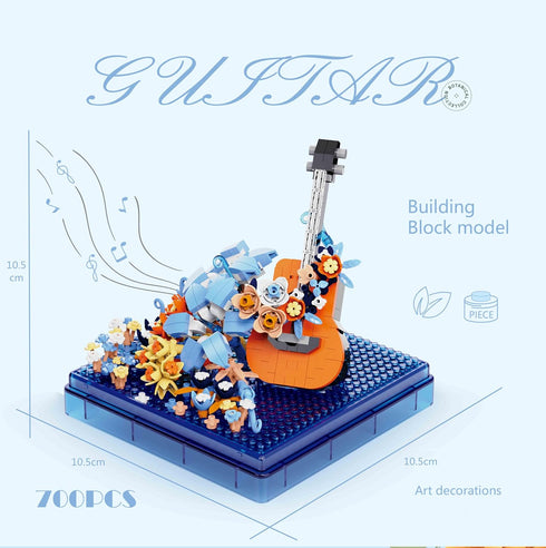Musical Instruments Micro Block, Classical Building Block Set, 1500 PCS Guitar and Drum Set for Adults and Kids