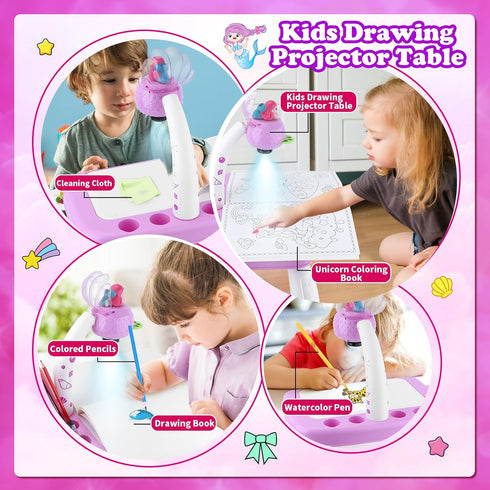 3+ Hoarosall Drawing Projector for Kids, Drawing Board Pad, Color Pens, Pencils, Crayons, Scrapbook etc,Tracing