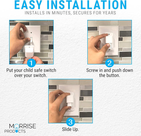Child Safety Garbage Disposal Light Switch Lock - Guard Children with Push and Slide Switch