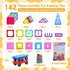 142PCS 2 3+ Upgraded Antibacterial Magnetic Tiles with Cars, Built-in Antibacterial Protection, Inhibits Bacterial