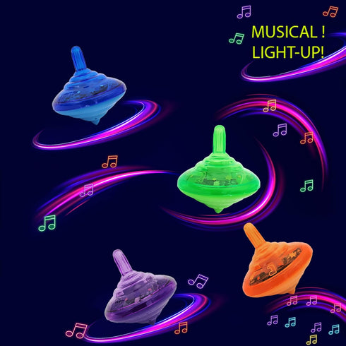 Set, 2 (Pack 12) The Dreidel Company Hanukkah Musical Light-Up Dreidel Spinning Tops Plays Classic Hanukkah Songs