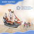 HOWBOUTDIS Playset 10 inch 2 inch 3yrs+ Pirate - Pirate Ship with Pirate Figurines - Hours of Imaginative Play- Makes a