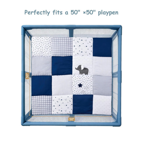 50x50 UTEX Baby Play Mat for Floor, Playpen Mat, Thick Cushioned Play Mat for Baby and Infants, Non-Slip & Machine