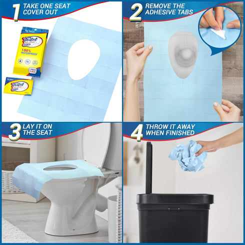 20 Pack XL Disposable Toilet Seat Covers – Waterproof Toilet Cover Sheets with Adhesive Tabs for Adults, Kids &