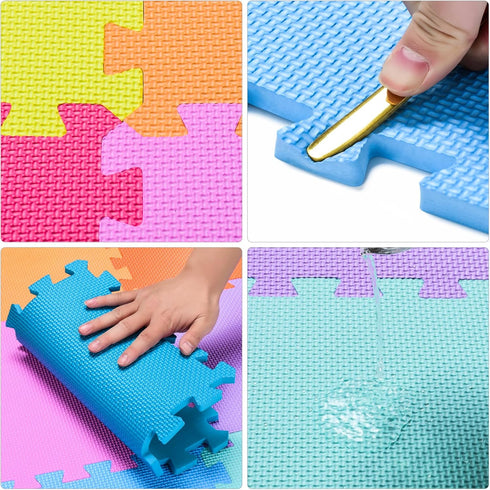 18 QC-ACIb18N qqpp EVA Rubber Tiles Interlocking Puzzle Foam Floor Mats - Baby Play Mat for Playing | Exercise Mat
