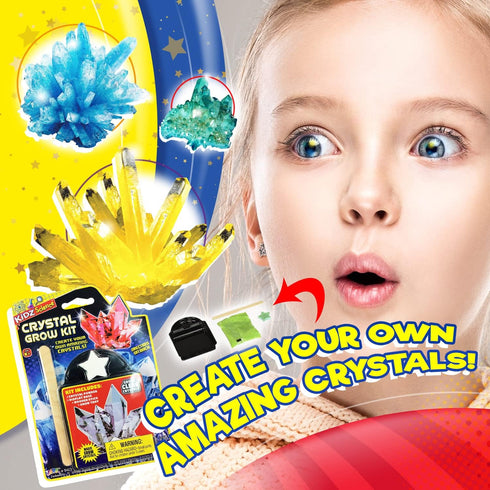 JA-RU Kids Science Kit Crystal Grow Kit, 8 Crystal Kits for DIY STEM Learning, Educational Toy for Boys & Girls