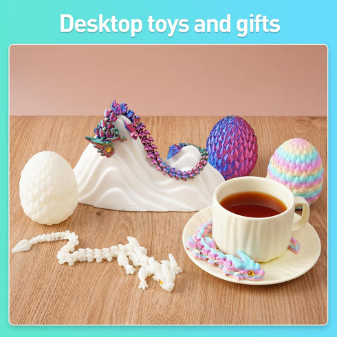 SYEFKJSA 3D 12Inch,Articulated 3D Printed Dragon Eggs with Dragon Inside - Fidget Printed Animals, Interesting