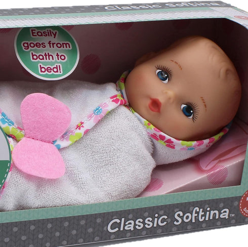 Baby's First Doll, Bathtime with Baby Softina, Machine Washable Doll, Lifelike Features for Ages 1+