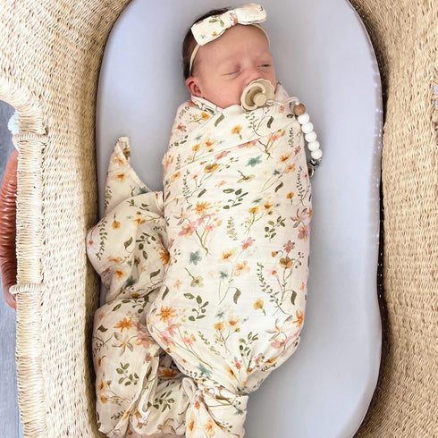 Set 47 47 inches, 70% 30% LifeTree Baby Muslin Swaddle Blankets for Boys & Girls, Newborn Swaddle with Matching