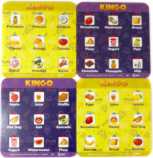 Regal Games Kingo Foods Edition Bingo Game for Kids - Fun Educational Learning for Preschool & Kindergarten - Phonics