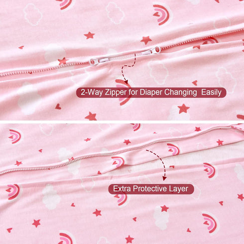 PHF 100% Cotton Baby Sleep Sack, 0-6 Months, 2-Way Zipper Infant Sleeping Sack for Boys & Girls, 2 Pack