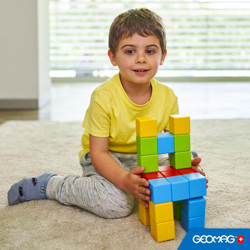 Geomag 15, (24-Piece Magicube Magnetic Building Blocks for Toddlers Ages Swiss-Made STEM Toy - Montessori)
