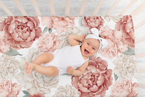 Sweet Jojo Designs Fitted Baby Crib Sheets (Boho Pink Floral) for Girls, Infant Nursery, Toddler Room - Standard Size