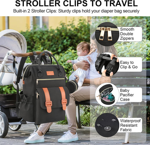 Backpack Pack, Backpack PIIOSER Diaper Bag with Ice Large Capacity & Waterproof Baby Travel Bag for Moms Dads