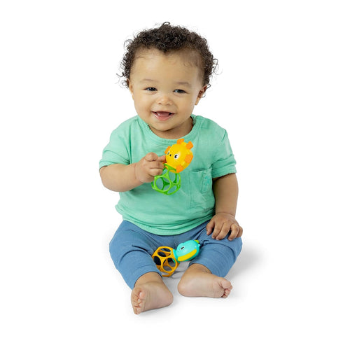 2-Pack Bright Starts Soother Pals Easy-Grasp Teether Toys, Lion and Elephant Characters, BPA Free, Unisex, Ages Newborn