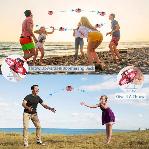 Flying Spinner Mini UFO Drone, iFly Hand Controlled Boomerang Drone for Boys & Girls Ages 8+