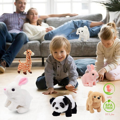 Hopearl Walking Dog Golden Retriever Interactive Electronic Pet Plush Toy Puppy with Moving Head for Toddlers