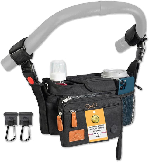 Universal Stroller Organizer with Cup Holder - Baby Caddy Organizer | Stroller