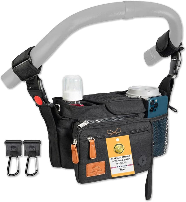 Universal Stroller Organizer with Cup Holder - Baby Caddy Organizer | Stroller