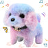 Easfan Walking Puppy Stuffed Animal - Interactive Rainbow Dog with Barking, Tail Wagging, and Nodding Head, Educational