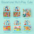 Qilay Wooden Activity Cube for Toddlers 1-3 - 5 in 1 Multipurpose ABC-123 Abacus Bead Maze Shape Sorter