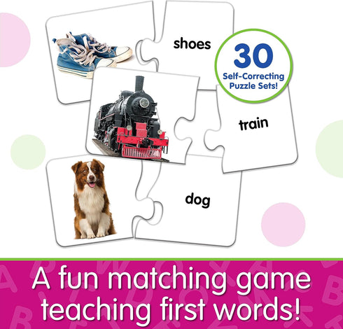 The Learning Journey: Match It! - First Words - 30 Piece Self-Correcting Words with Matching Images for Emerging Readers - Sight Words Puzzle for Kids Ages 3 and Up - Award Winning Toys