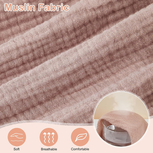 2 Pack Basumee Muslin Bassinet Sheets for Baby Girl Boy Soft Breathable Baby Bedside Bassinet Fitted Sheets with Bottom