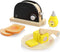 Hape Wooden Black Pop up Toaster Set| Pretend Play Kitchen Playset with