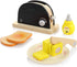 Hape Wooden Black Pop up Toaster Set| Pretend Play Kitchen Playset with
